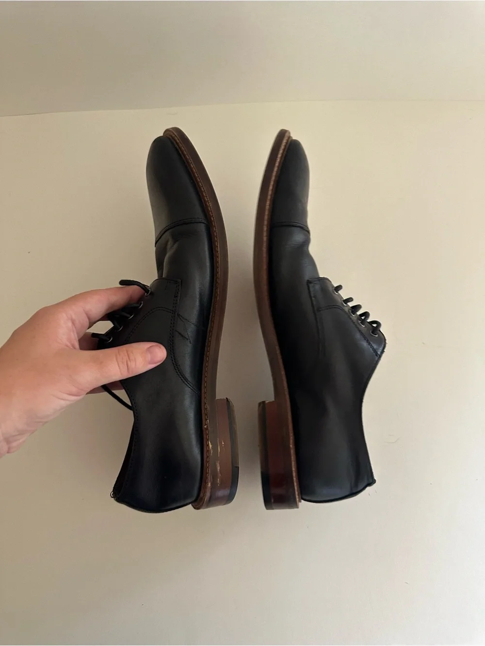 Blake McKay T9 black leather cap-toe oxford